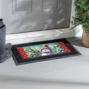Snowman with Cardinal Friends Switch Mat Flower Bouquet