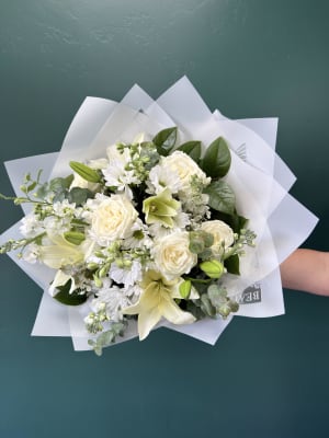 Lovely Linen Wrapped By Elite Flower Bouquet