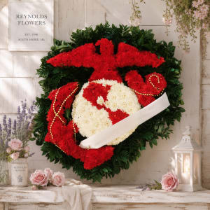 USMC Colors Flower Bouquet