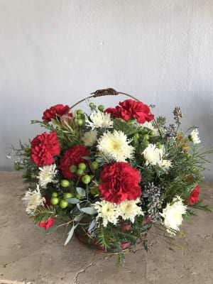 Holiday Basket Flower Bouquet
