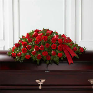 Dearly Departed Casket Spray Flower Bouquet