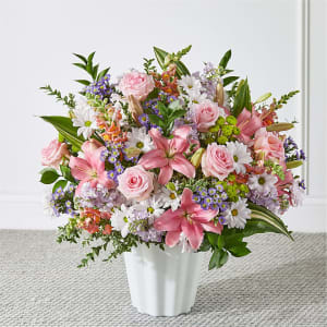 Abundant Compassion Floor Basket Flower Bouquet