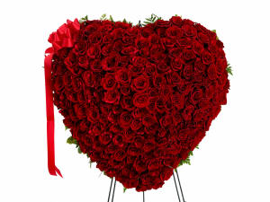 Beloved Farewell Luxe Standing Heart Flower Bouquet