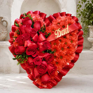 Red Heart with one-and-a-half dozen roses Flower Bouquet