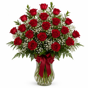 One Dozen Long-Stemmed Red Roses Flower Bouquet