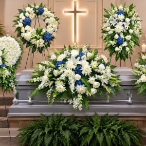 Blue Mixed 5 pc Set Flower Bouquet