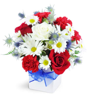 Red, White, and True Flower Bouquet