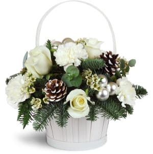 Silver Kisses™ Basket Flower Bouquet