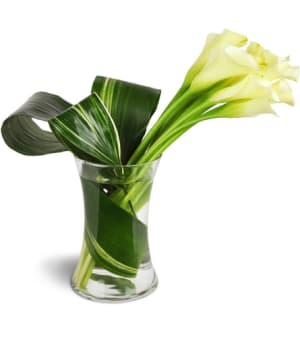 Classic Elegance Calla Vase™ Flower Bouquet
