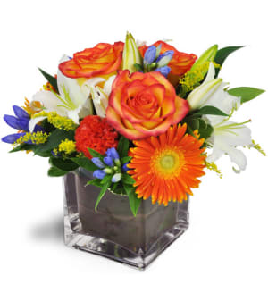 Happiness Cubed Thank You Vase™ Flower Bouquet