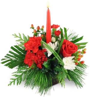 All is Bright Centerpiece Flower Bouquet
