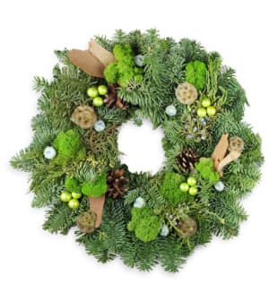 Harmonious Holiday Wreath Flower Bouquet
