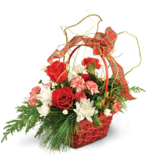 Peppermint Twist Basket Flower Bouquet