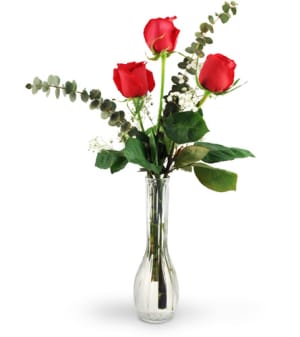 Three Red Roses Flower Bouquet