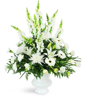 Peaceful White Tribute Flower Bouquet