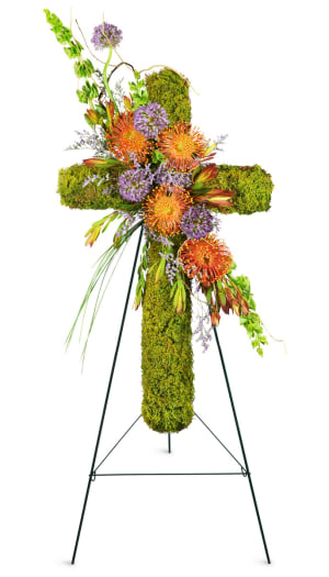 Natural Beauty Sympathy Cross™ Flower Bouquet