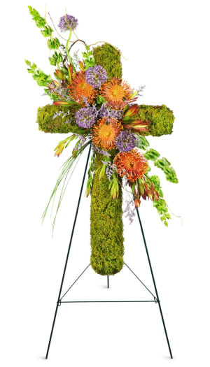 Natural Beauty Sympathy Cross™ Flower Bouquet