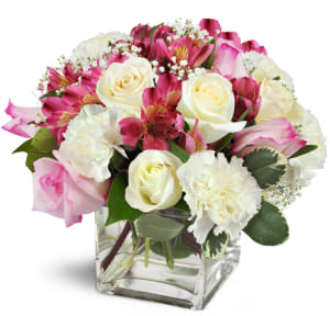 Blushing Blessings Cube™ Flower Bouquet