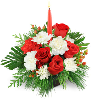 All is Bright Centerpiece Flower Bouquet