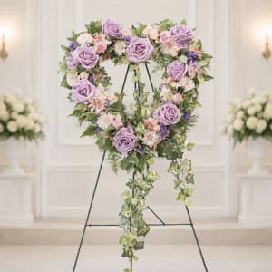 Loving Lavender Wreath with Easel Stand Flower Bouquet