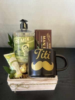 Gentleman's Retreat Gift Crate Flower Bouquet