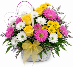 Sunshine Basket Flower Bouquet