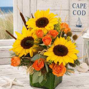 Funflowers Cube Flower Bouquet