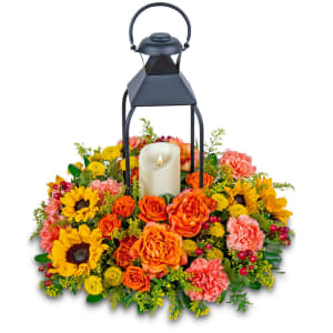 Lush Goldenrod Lantern Flower Bouquet