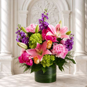 Springtime Baby Girl Vase Flower Bouquet