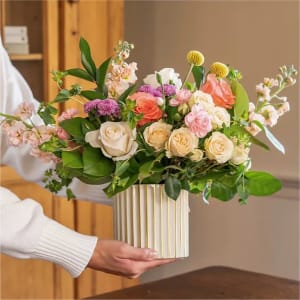 French Market Bouquet with Ivory Vase Flower Bouquet