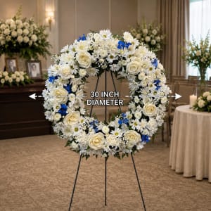 Heavenly Grace Sympathy Wreath Flower Bouquet
