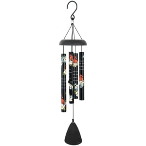 Cardinals Appear Wind Chime With Stand Flower Bouquet