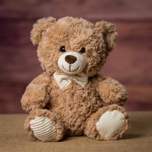 10" Friendly Face Bear Pair Flower Bouquet
