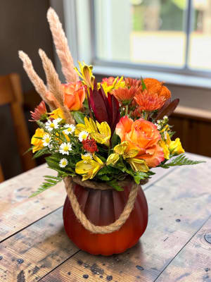 Fall Pumpkin Flower Bouquet