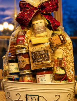 New England Goodies Basket Flower Bouquet