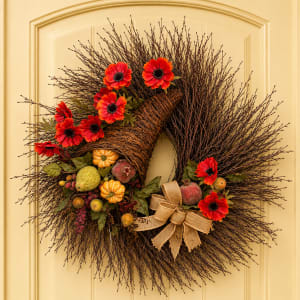Glorious Harvest Artificial Twig Wreath Flower Bouquet