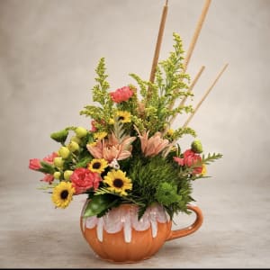 Pumpkin Patch Mug Arrangement Flower Bouquet