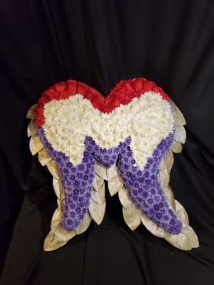 Angel Wings, Red White and Blue 2 Flower Bouquet