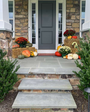 Fall Porch Installation Flower Bouquet
