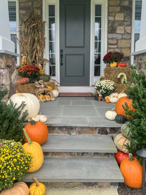 Fall Porch Installation Flower Bouquet