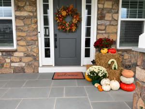 Fall Porch Installation Flower Bouquet