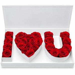 I Love You Heart Box Flower Bouquet