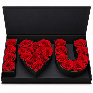 I Love You Heart Box Flower Bouquet