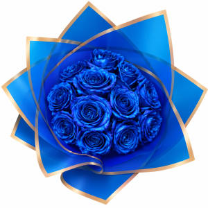 Blue Rose Ramo Buchon Flower Bouquet