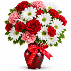Hugs and Kisses Bouquet with Red Roses Flower Bouquet