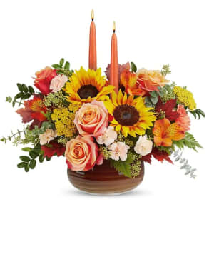 Shades of Autumn Centerpiece Flower Bouquet