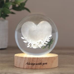 "Heart" Crystal Keepsake Flower Bouquet