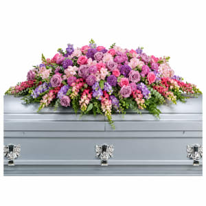 Lavender Tribute Casket Spray Flower Bouquet