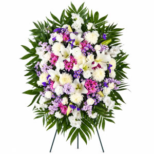 Lavender and White Standing Spray Flower Bouquet