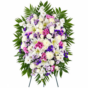 Lavender and White Standing Spray Flower Bouquet